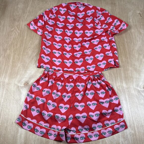 Bouffants & Broken Hearts Women's Pajamas Shorts & Top Relaxed Comfort Size Smal - Picture 5 of 6